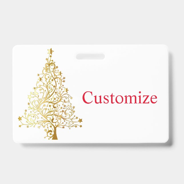 Badge Arbre de Noël en or Fantaisie Thunder_Cove (Avant)