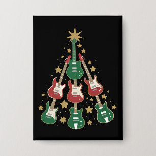Badge Arbre de Noël Guitare Cool Amoureux de Guitare Noë