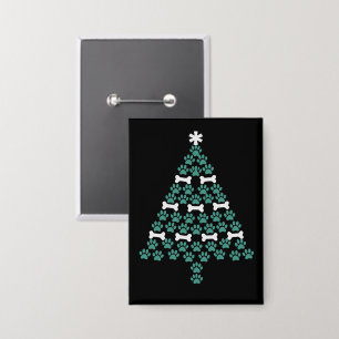 Badge Arbre de Noël Patte de Chien Cadeau de Noël Mignon
