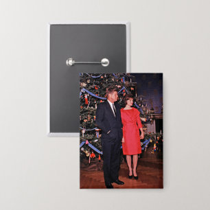 Badge Arbre de Noël Président John Kennedy & Jacqueline