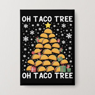 Badge Arbre de Noël Tacos Drôle Xmas Foodie Mexicain 