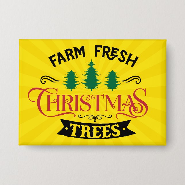 Badge Arbres de Noël frais de ferme Design-54394 (Recto)