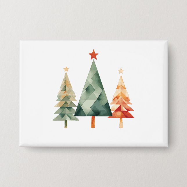 Badge Arbres de Noël pin au lavis (Recto)