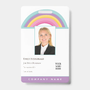 Badge Arc-en-ciel Nom de l'ID photo Logo Portrait