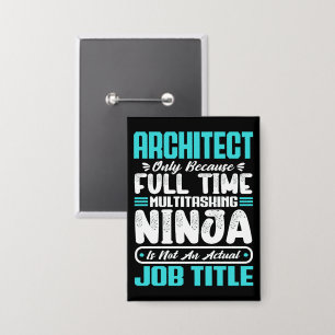 Badge Architecte Funny Emploi Profession Carrière Archit