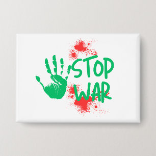 Badge Arrêtez la guerre – Graphisme anti-guerre à emprei