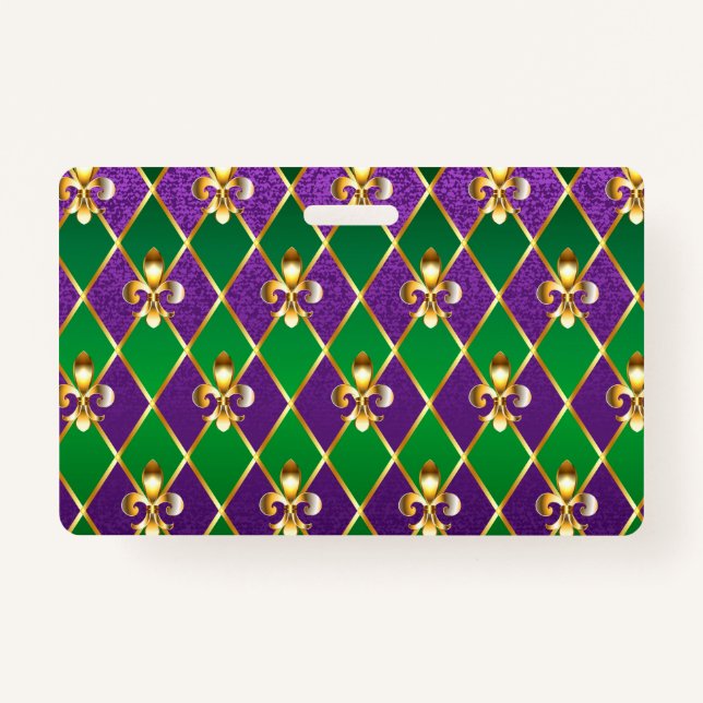 Badge Arrière - plan de bijoux Mardi Gras (Devant)