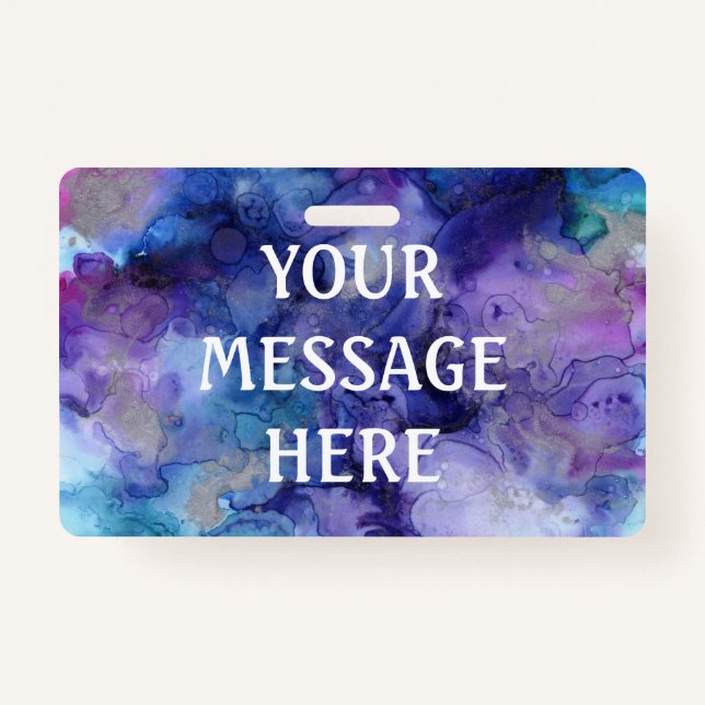 Badge Arrière - plan d'encre mixte - Customisez votre pr (Devant)