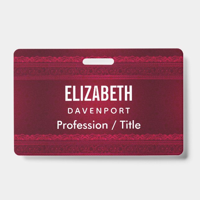 Badge Arrière - plan rouge élégant et élégant (Avant)