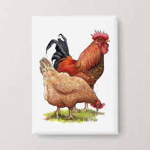 Badge Art de poulet et de coq, volaille, animaux de ferm