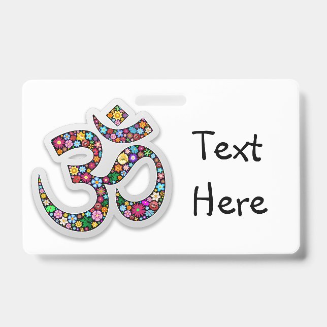 Badge Art symbolique floral Namaste (Avant)