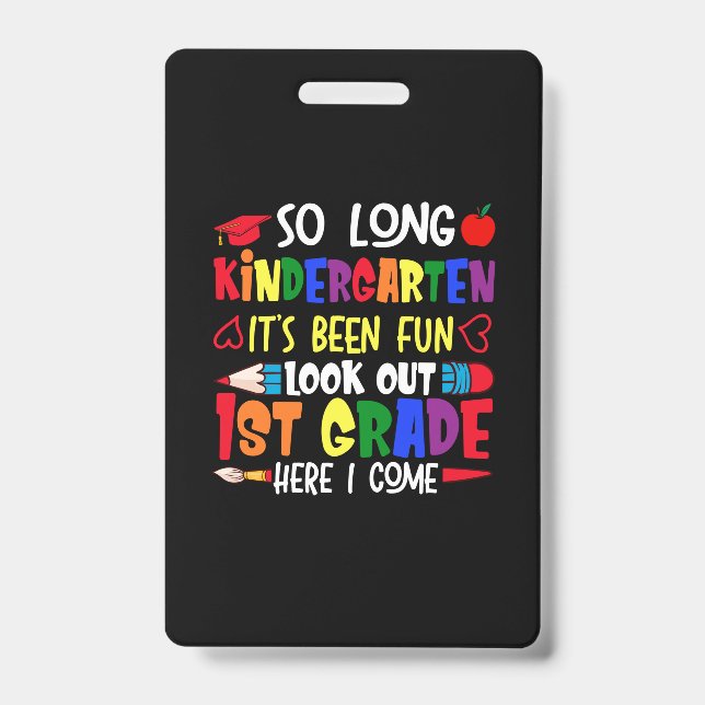 Badge Au revoir maternelle professeur de première année (Avant)