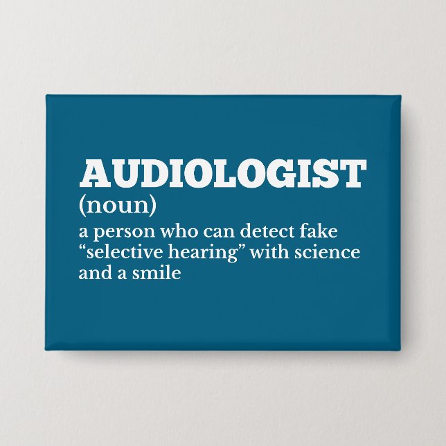Badge Audiologie Étudiant Drôle Définition (Recto)