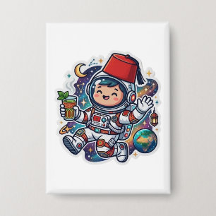 Badge Autocollant de thé à la menthe de l'astronaute mar