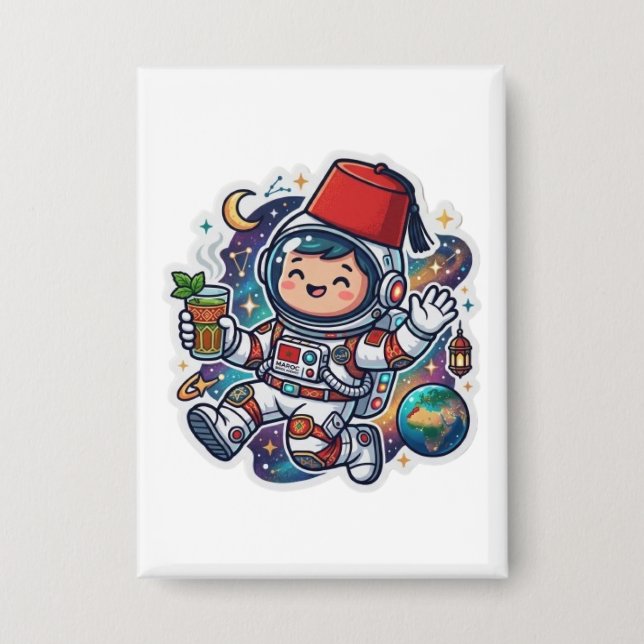 Badge Autocollant de thé à la menthe de l'astronaute mar (Recto)