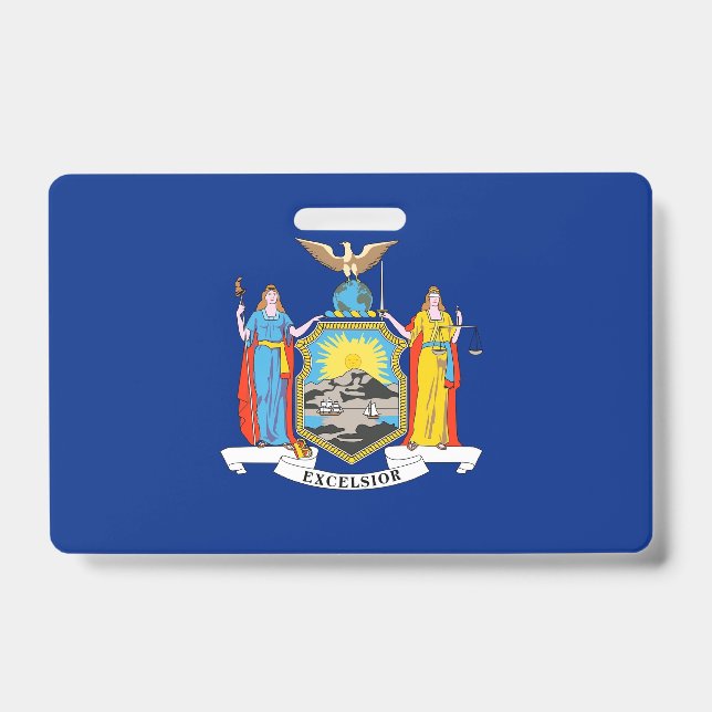 Badge avec le drapeau de l'État de New York, États (Avant)