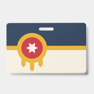 Badge avec le drapeau de Tulsa, Oklahoma