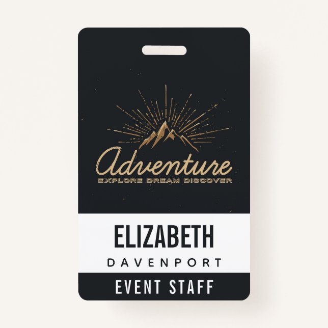 Badge Aventure Explorez Dream Découvrez la typographie (Devant)
