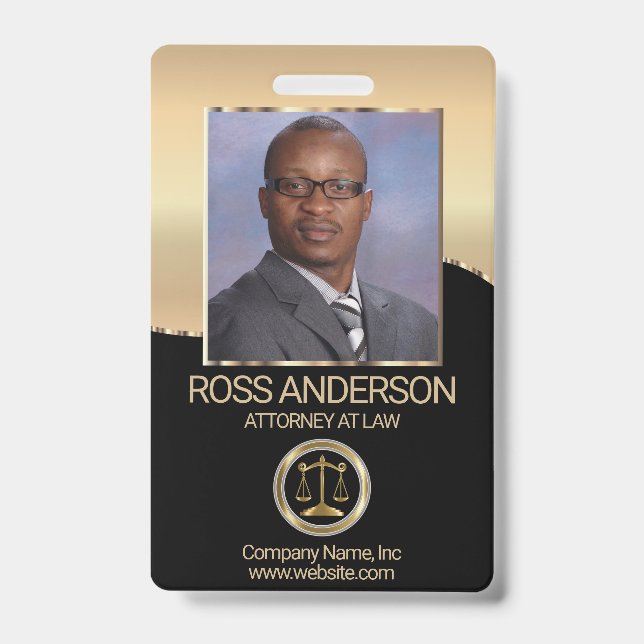 Badge Avocat en noir et or (Avant)