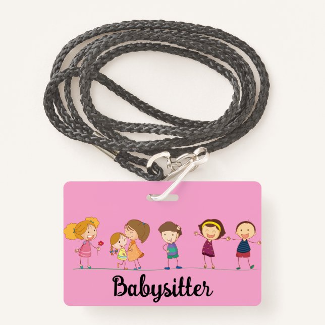 Badge Babysitter (Devant avec lanière)