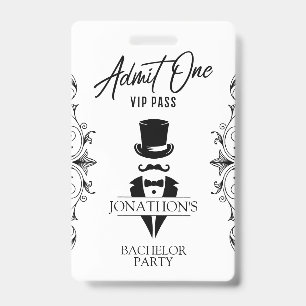 Badge Bachelor Party Vintage Tuxedo VIP