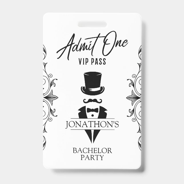 Badge Bachelor Party Vintage Tuxedo VIP (Avant)