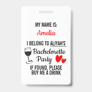 Badge Bachelorette Party Lanyard Funny 'Acheter un verre