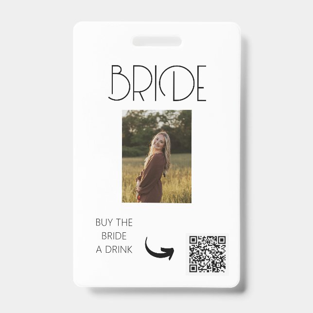 BADGE BACHELORETTE PARTY, VENMO QR, ACHETEZ UN VERRE À B (Avant)