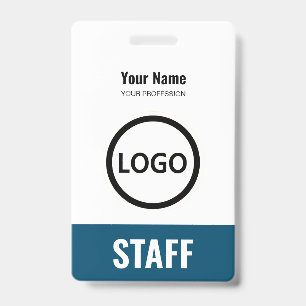 Badge Balise Marine Blue Nom de l'employé Logo commercia