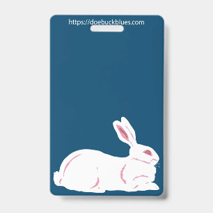 Badge Balise Nom de la cage du lapin blanc