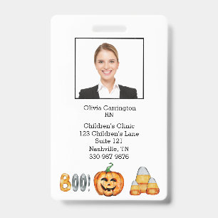 Badge Balise Nom d'Halloween du code barre photo de l'em
