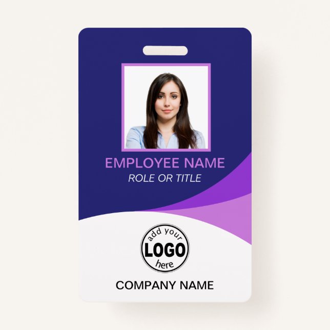 Badge Balises de nom de photo de l'employé personnalisé  (Devant)