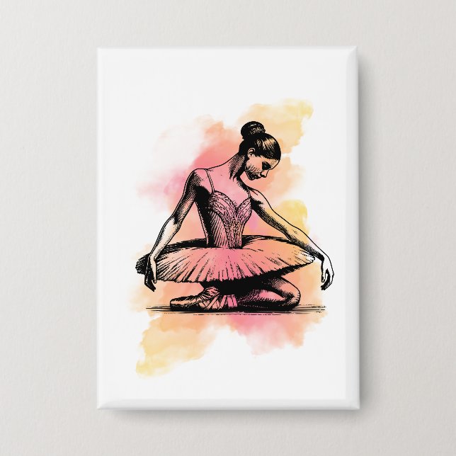 Badge Ballerina Dancing in Color  (Recto)