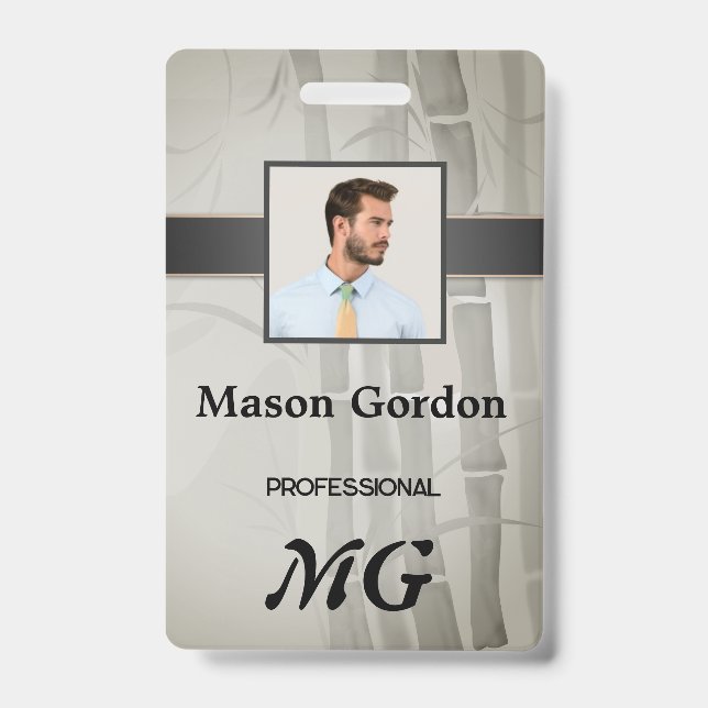 Badge Bambou, arrière - plan beige (Avant)