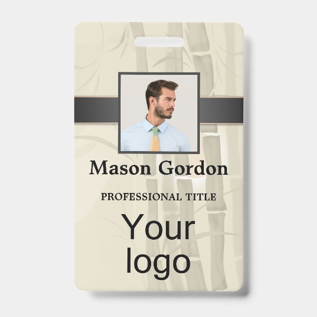 Badge Bambou, arrière - plan beige (Avant)