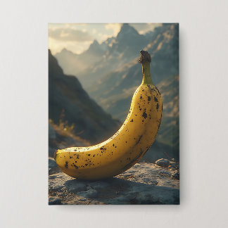 Badge Banane debout dans la montagne