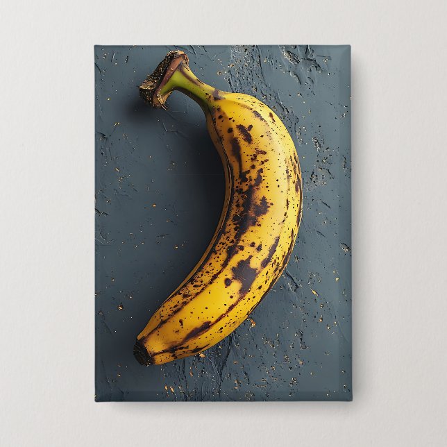 Badge Banane exotique posée sur une surface grise (Recto)