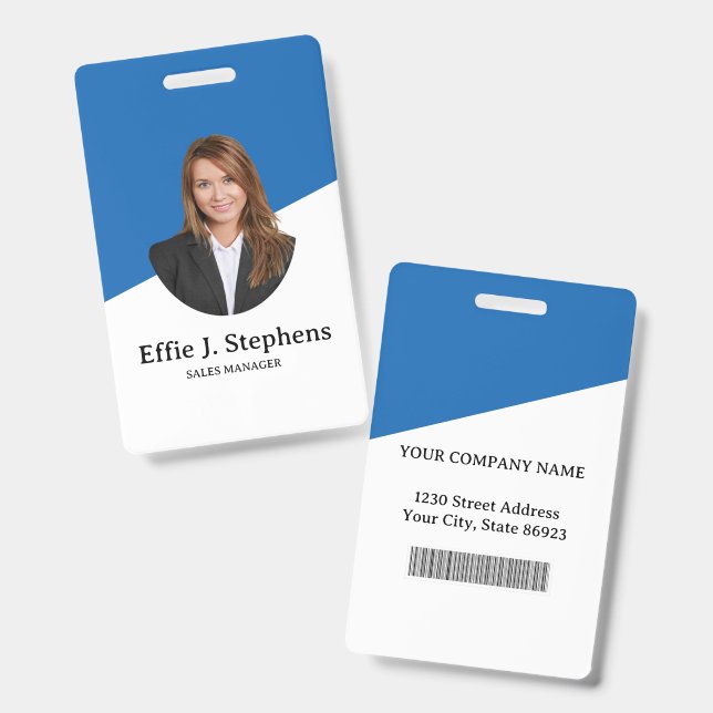 Badge Bande de logo d'entreprise personnalisé Code à bar (Avant & arrière)