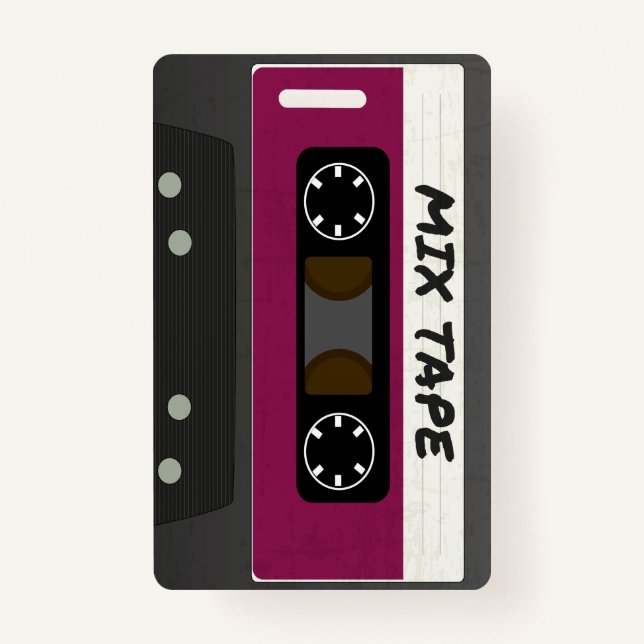 Badge Bande Mix Violet - Années 80 Et 90 Cadeaux Inspiré (Devant)