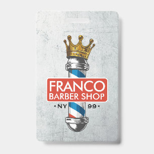 Badge Barber Hair Shop King Crown Barber Pole Hair Salon
