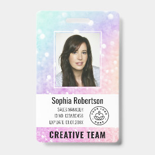 Badge Barre de code à barres personnalisée pour employés