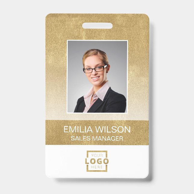Badge Barre de code de logo d'entreprise personnalisé Ph (Avant)