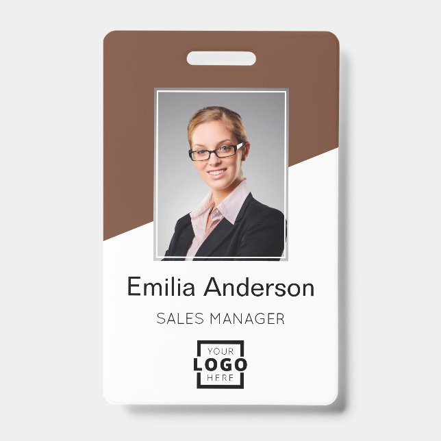 Badge Barre de code de logo d'entreprise personnalisée P (Avant)