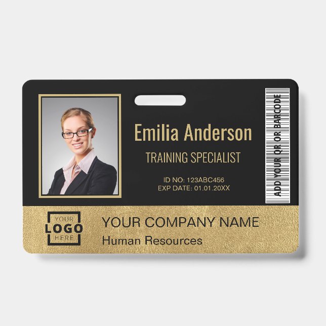 Badge Barre de code personnalisée pour entreprise avec l (Avant)