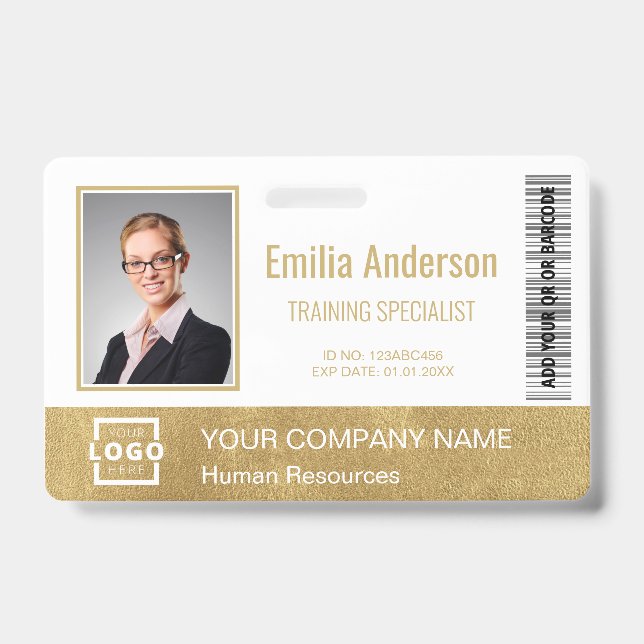 Badge Barre de code personnalisée pour entreprise avec l (Avant)