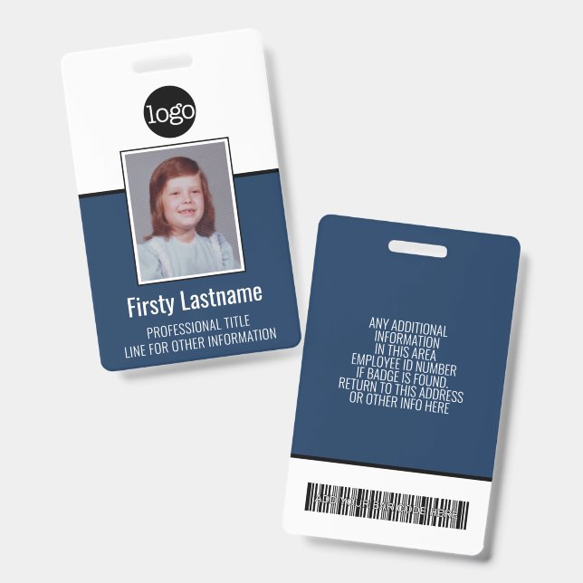 Badge Barre de code photo verticale personnalisée pour l (Avant & arrière)