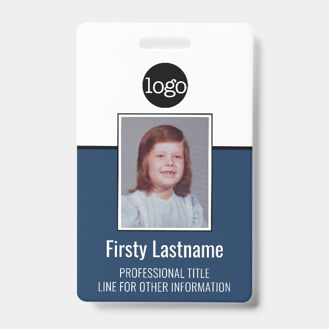 Badge Barre de code photo verticale personnalisée pour l (Avant)
