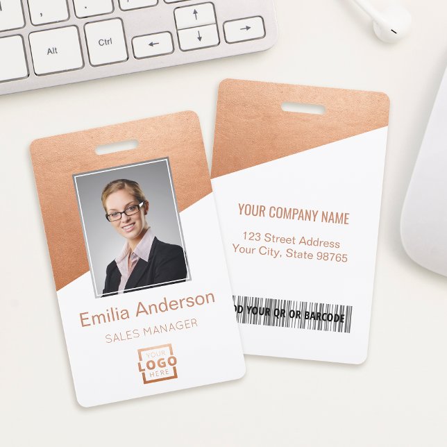 Badge Barre de logo d'entreprise Code-barres Photo d'emp (Créateur téléchargé)