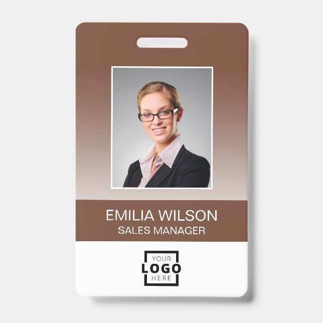 Badge Barre de logo d'entreprise personnalisé Code-barre (Avant)