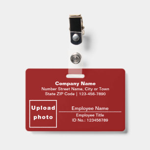 Badge Basé sur le texte avec photo de l'employé Rectangl